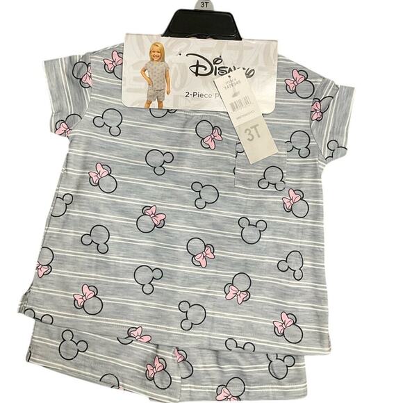 Disney Girl’s Pajamas Sleepwear Gray 2-piece Set Size 3T NWT - Picture 1 of 6